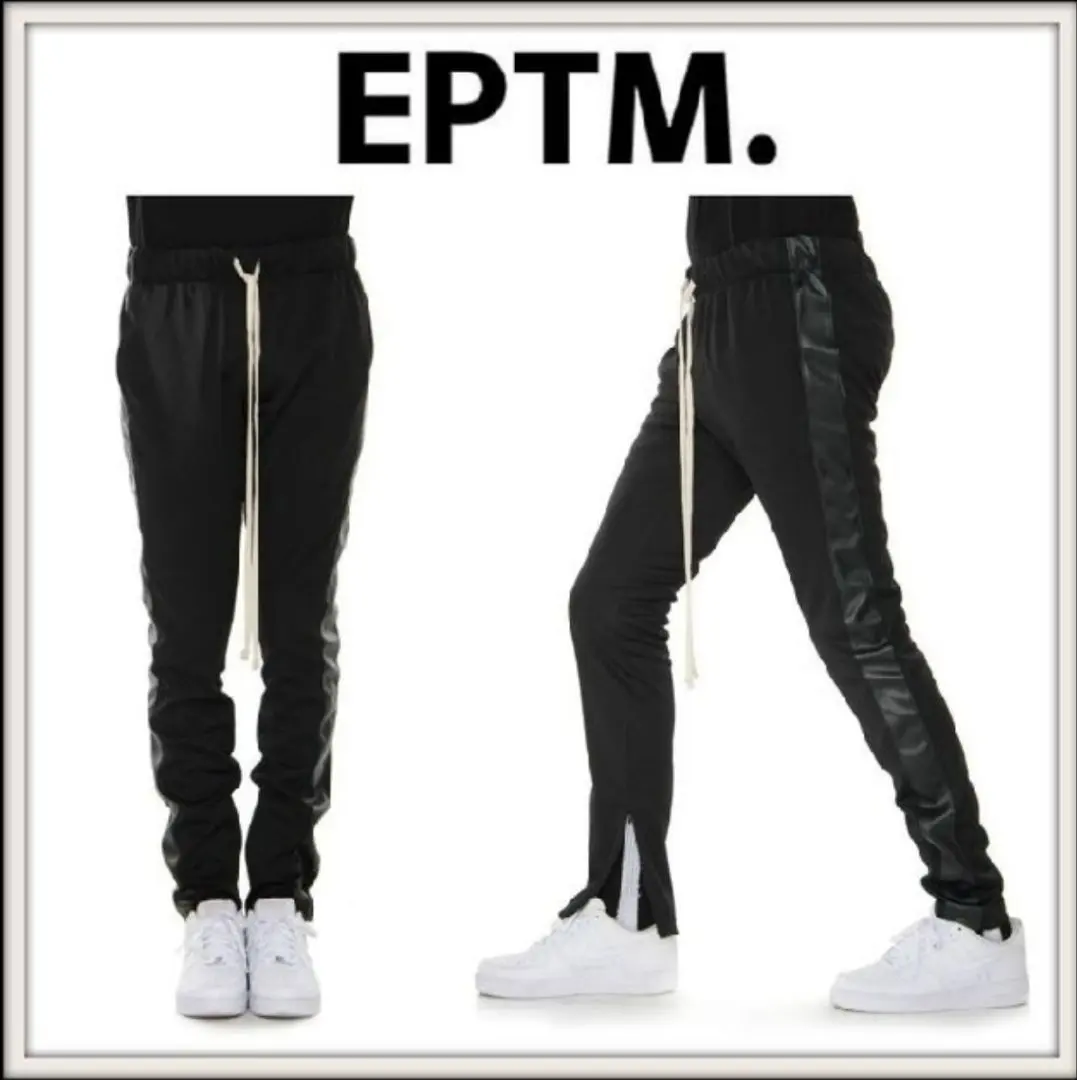 ✨新品未使用タグ付き★EPTM★ストレッチレザーパンツ✦ギャング文字刺繍 ✨新品未使用タグ付き☆EPTM☆ストレッチレザーパンツ✦ギャング