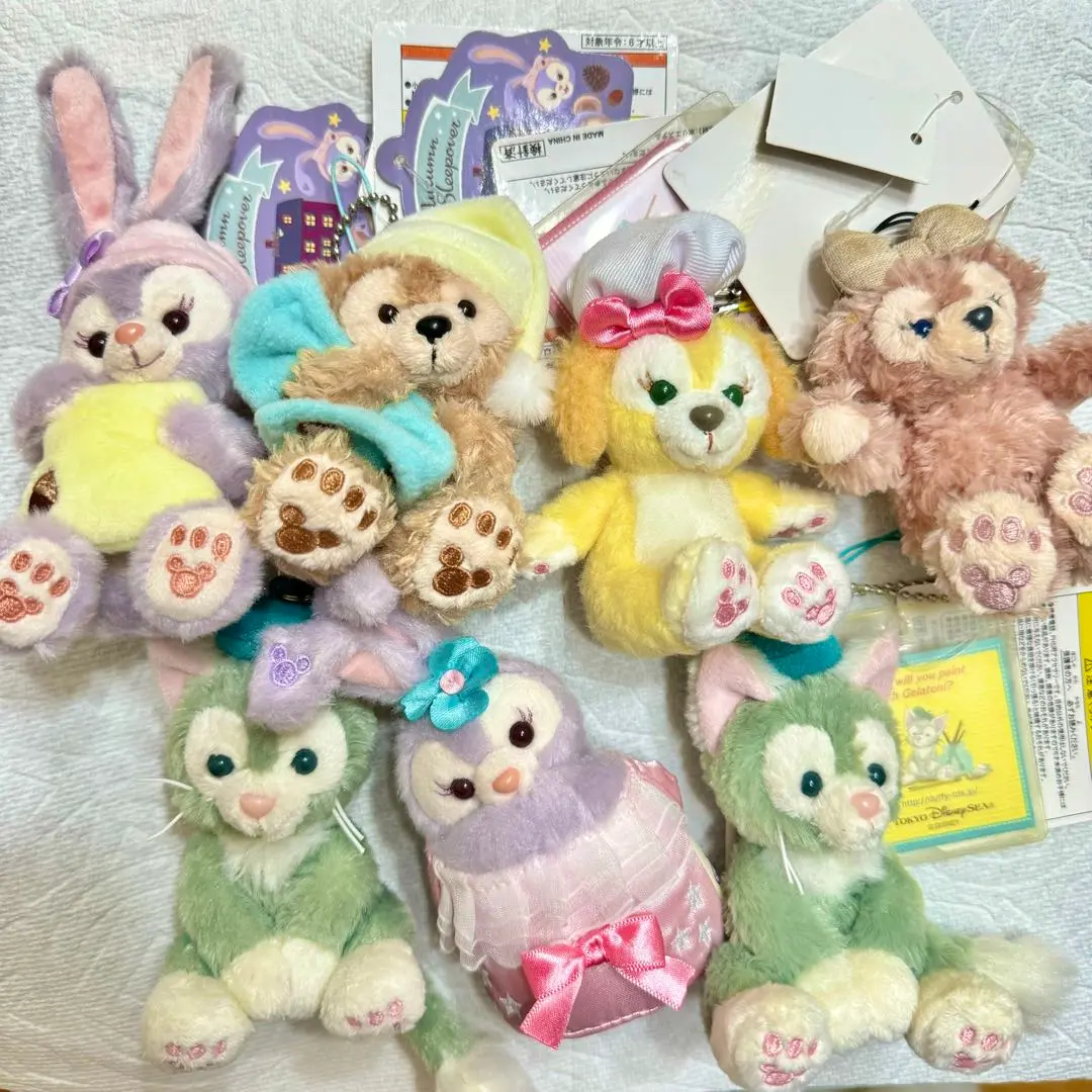 【新品未使用】ダッフィー オータムスリープオーバー　ぬいぐるみバッジ セット 2025年最新】オータムスリープオーバーダッフィーぬいぐるみ