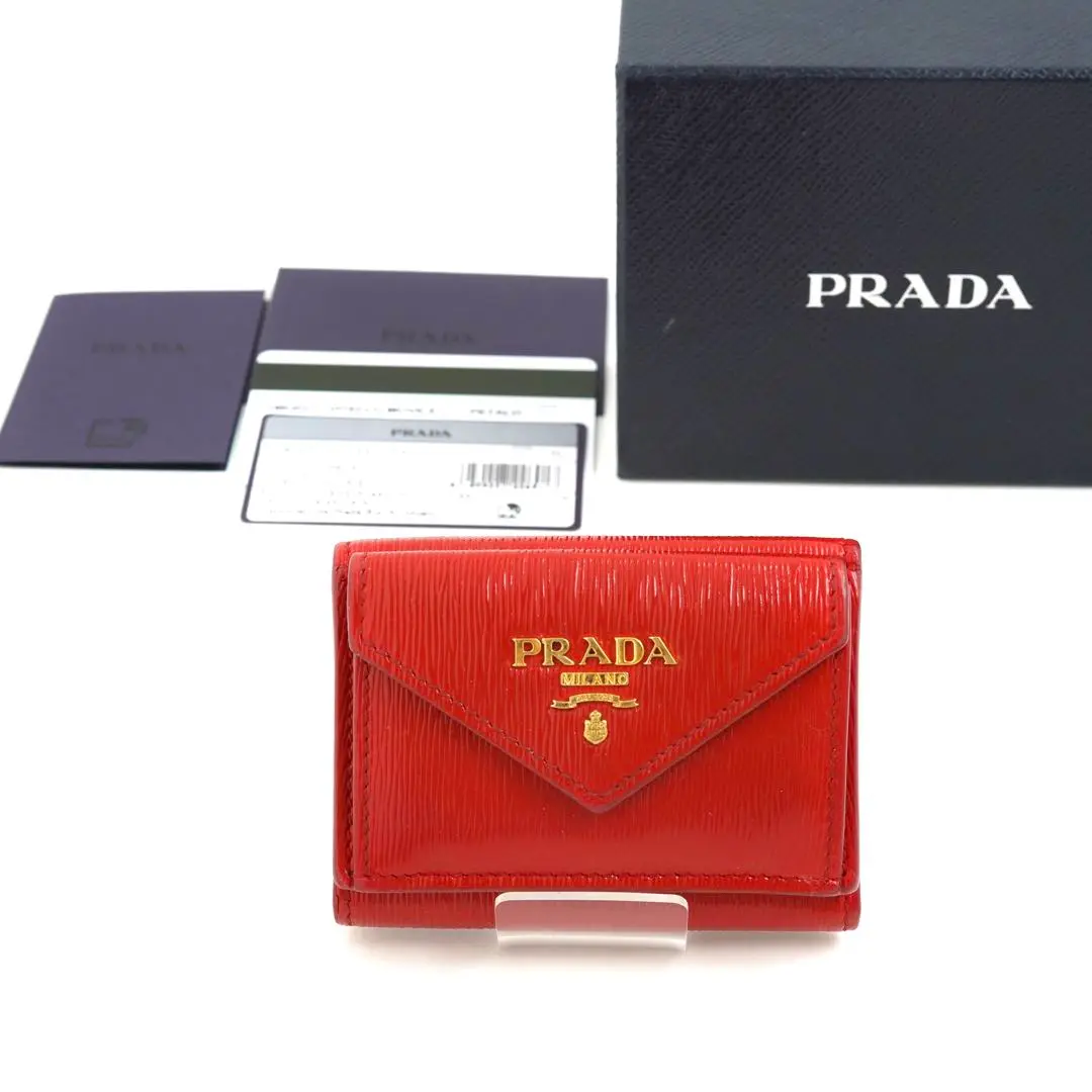✨未使用に近い✨　PRADA ミニ財布　ヴィッテロ　アイコン　バイカラー　折り ✨未使用に近い✨ PRADA ミニ財布 ヴィッテロ アイコン バイ