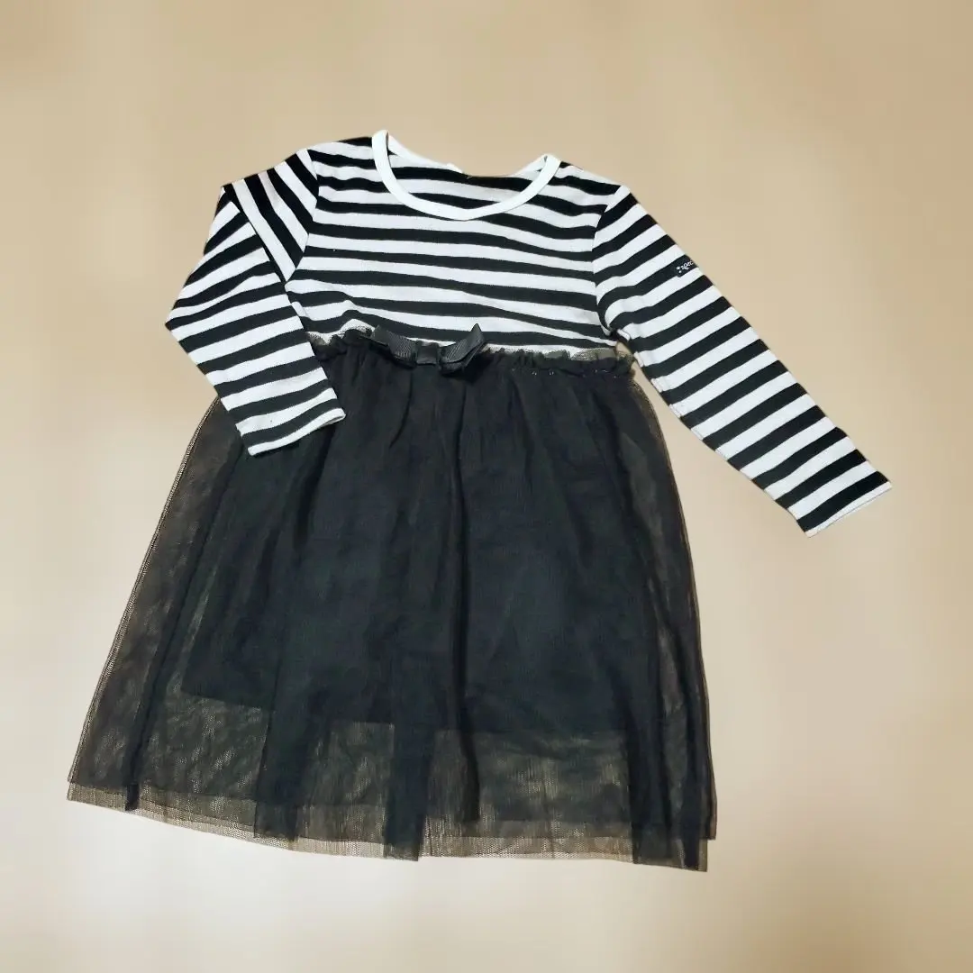 Thumbnail of Size 90 Dress Tulle Border Black x White