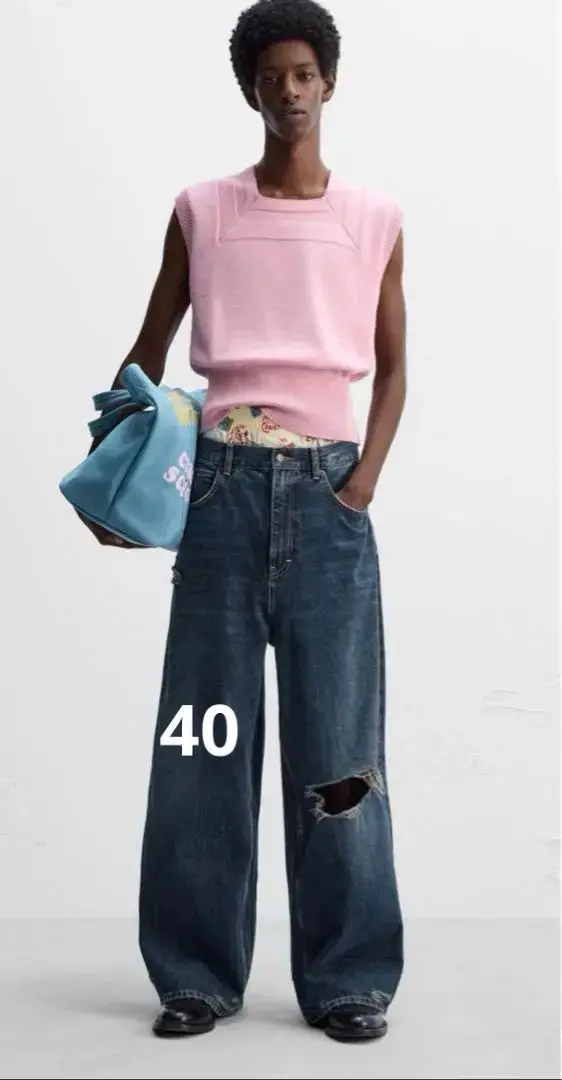 ZARA HARRY LAMBERT バギーパンツ ZARA BAGGY FIT デニムパンツ X HARRY LAMBERT 38｜Yahoo!フリマ
