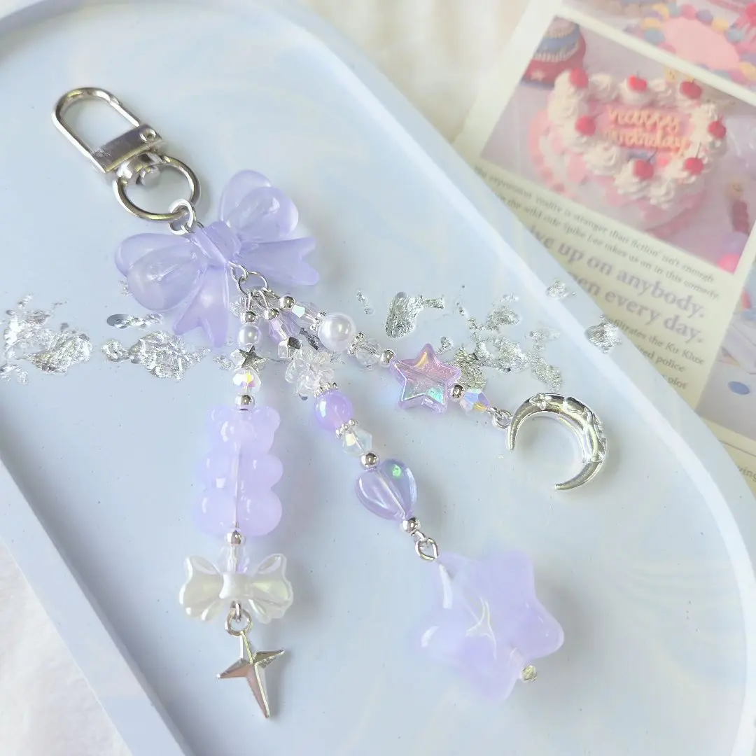 Thumbnail of Beaded Keychain [N052] Purple