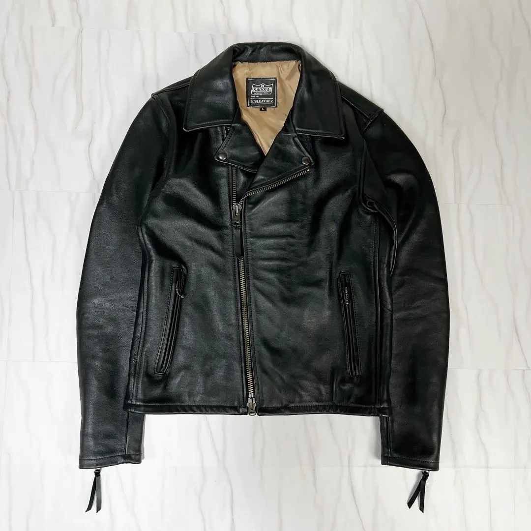 【極美品】カドヤ ダブルライダースジャケット LL ブラック 牛革 BOREAS