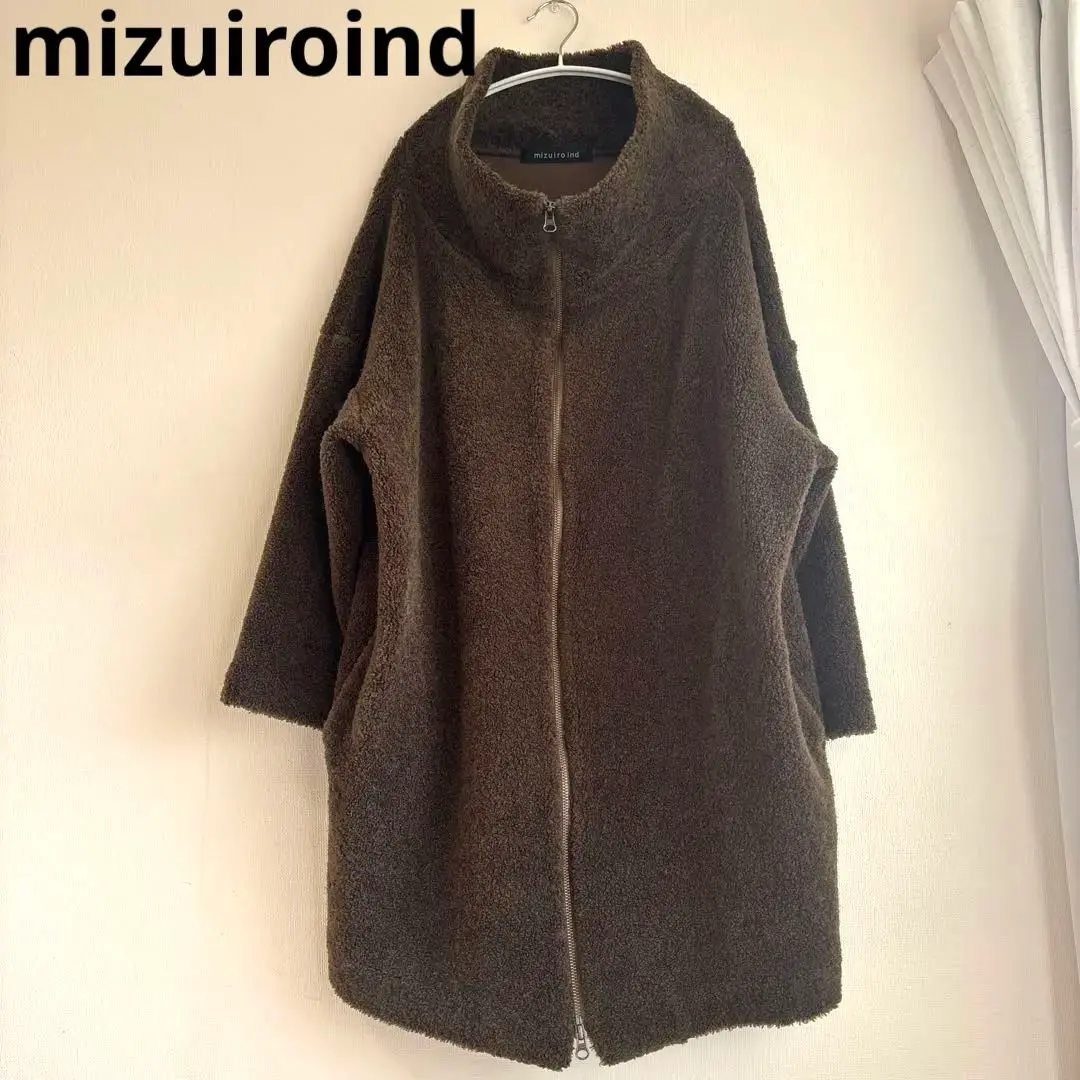 ★美品★定価¥31,900【mizuiro ind】キルティング ファーコート mizuiro ind ミズイロインド フェイクファーキルティングコート