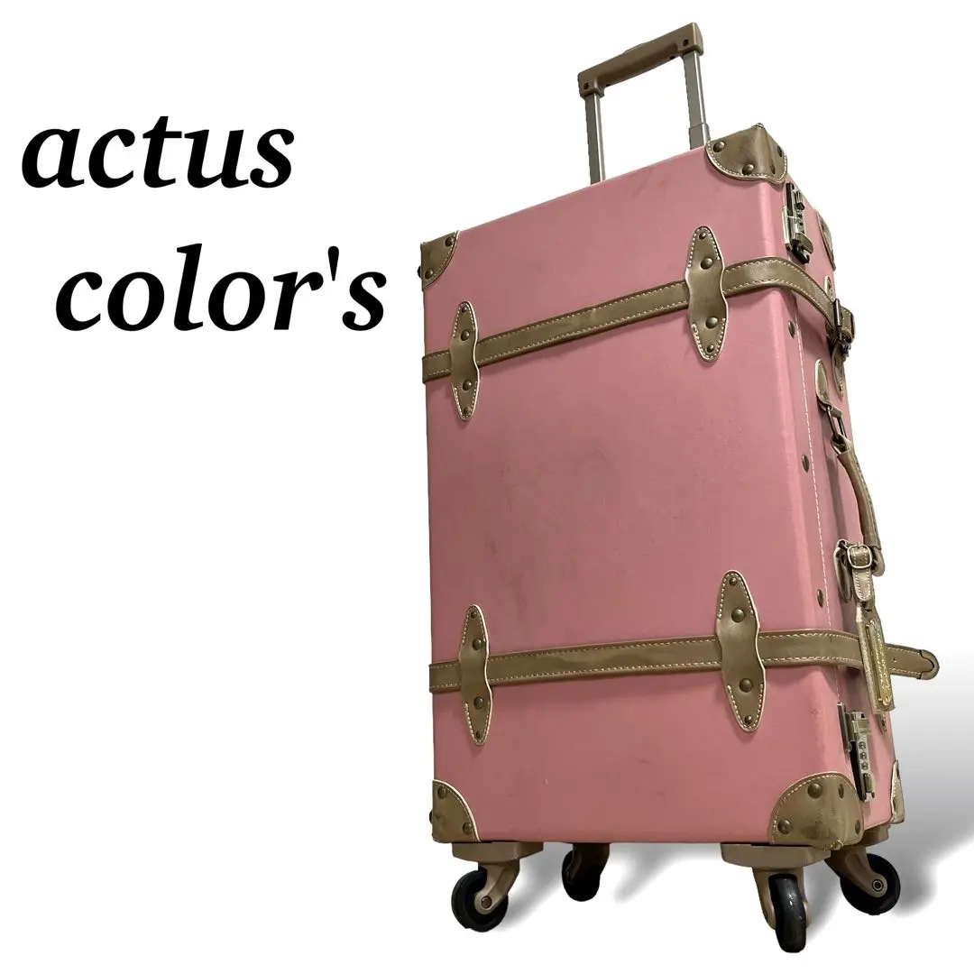 お洒落　トランク風　アクタスカラーズ　キャリーバッグ　デニム・レザー調　ロック付 ◇オシャレ!! actus colors アクタスカラーズ アクタス キャリー