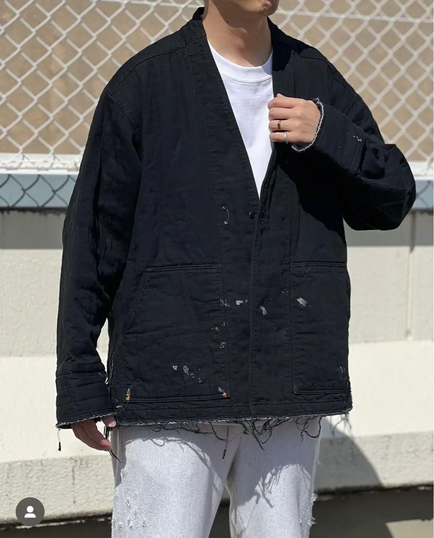 ANCELLM - PANAMA COLLAR LESS SHIRT JACKET | OFF WHITE