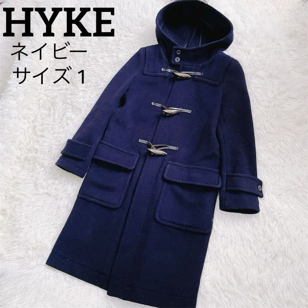 美品　HIKE　ハイク　ロング丈　ダッフルコート 18AW ダッフルコート ロング コート ウール フード 1 S カーキ