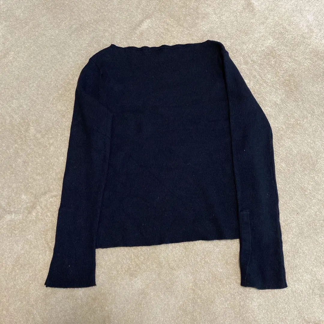 Thumbnail of Yours (L) Board Neck Slit Sleeve Rib Knit - Long Sleeve - Women's - Black