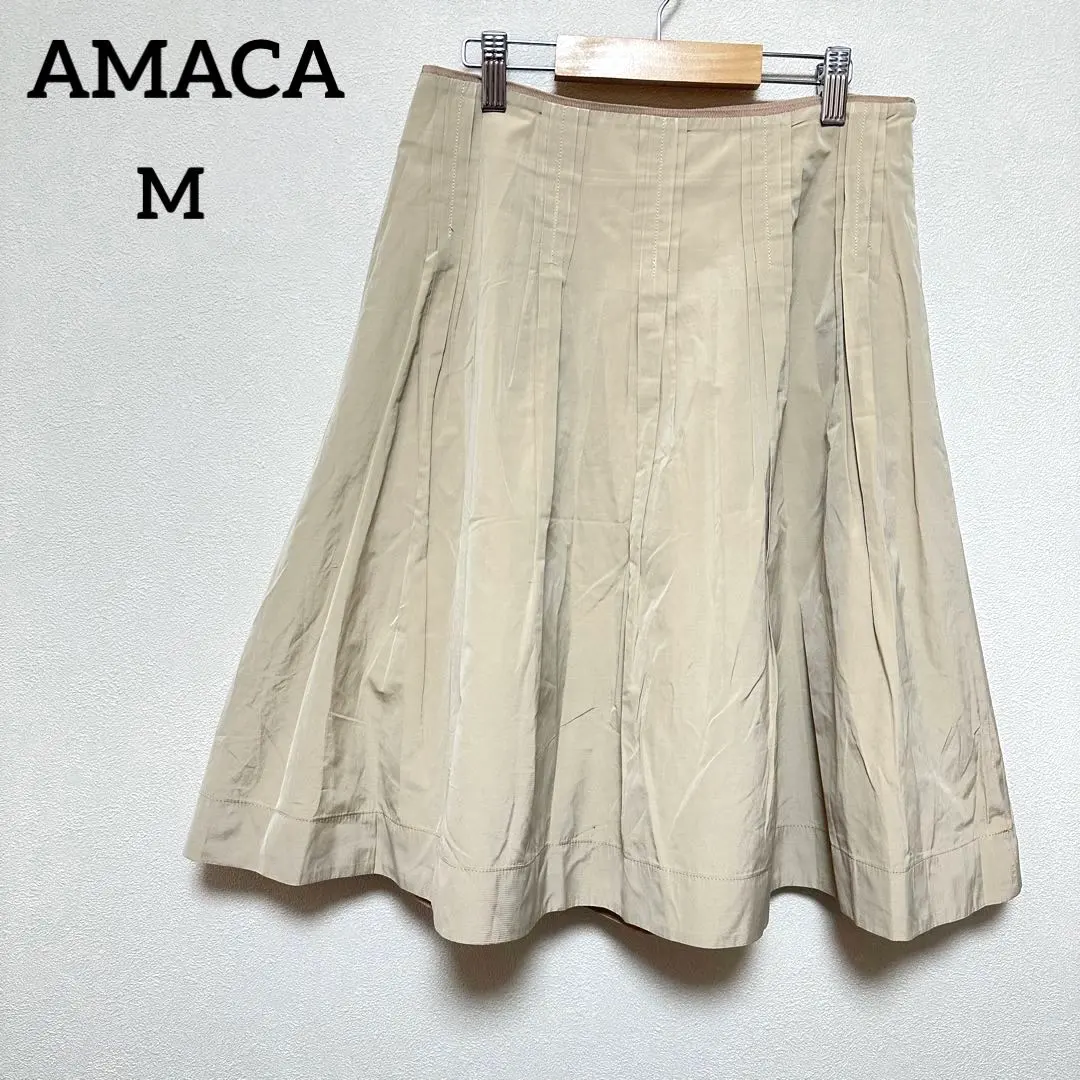 Thumbnail of AMACA Flare Skirt Knee Length 38 M Beige Elegant and Refined