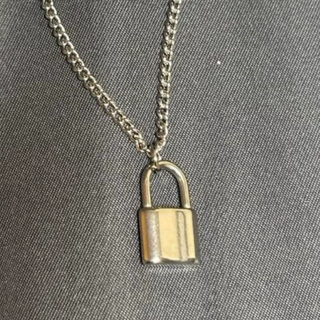 Thumbnail of Necklace Padlock 60cm Silver Small Chain