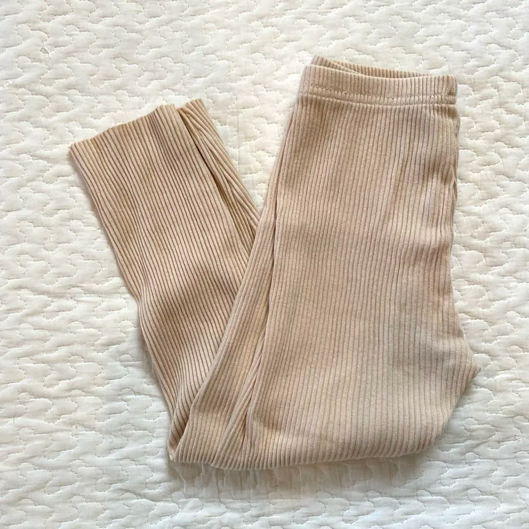 Thumbnail of Beige Ribbed Leggings 110