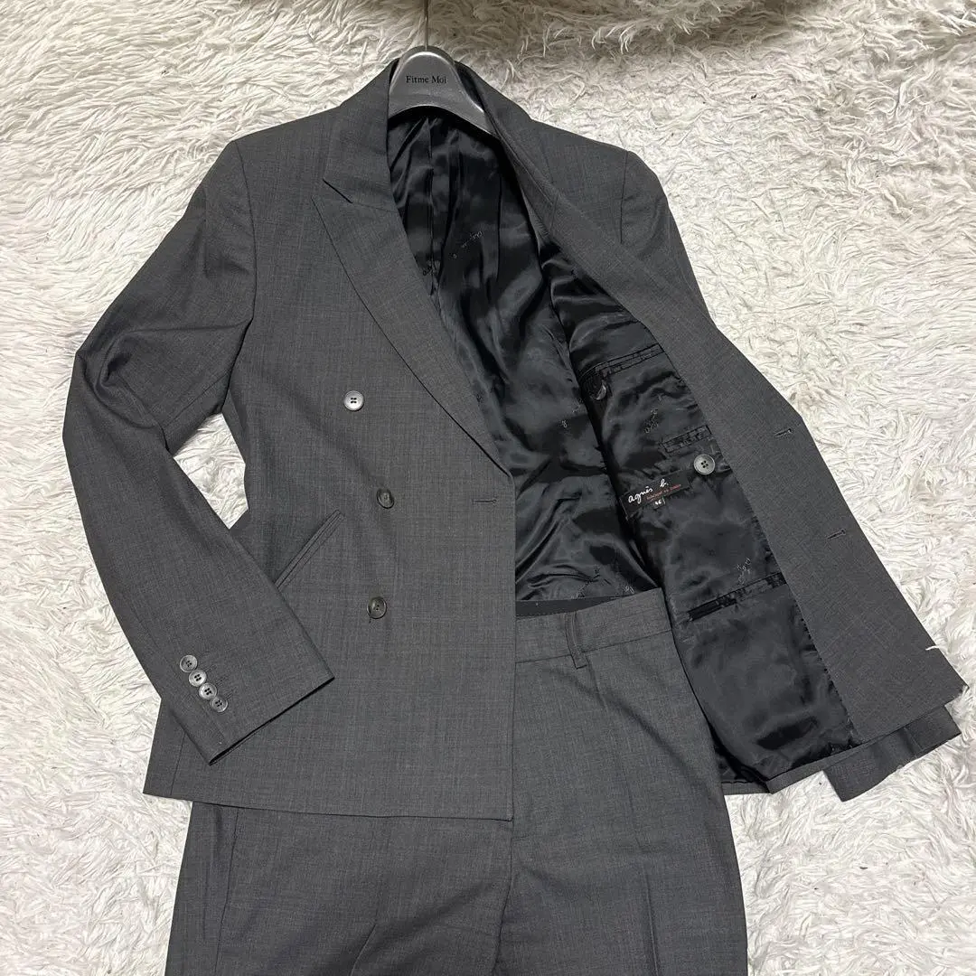 【美品】アニエスベー　セットアップ スーツ ブラック フランス製　Lサイズ相当 2025年最新】Agnes b メンズ ビジネススーツの人気アイテム