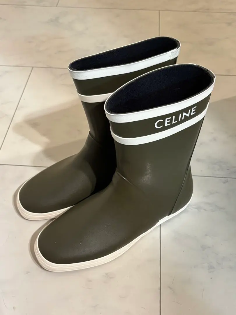 【CELINE】お洒落！lady's レインブーツ ラバー&カーフスキン CELINE(セリーヌ) レインブーツ(レディース) - 海外通販のBUYMA