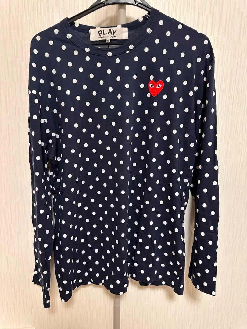 PLAY COMME des GARÇONS 水玉　ドット　長袖Tシャツ S COMME des GARCONS レディース ドット 長袖 Tシャツ (COMME des