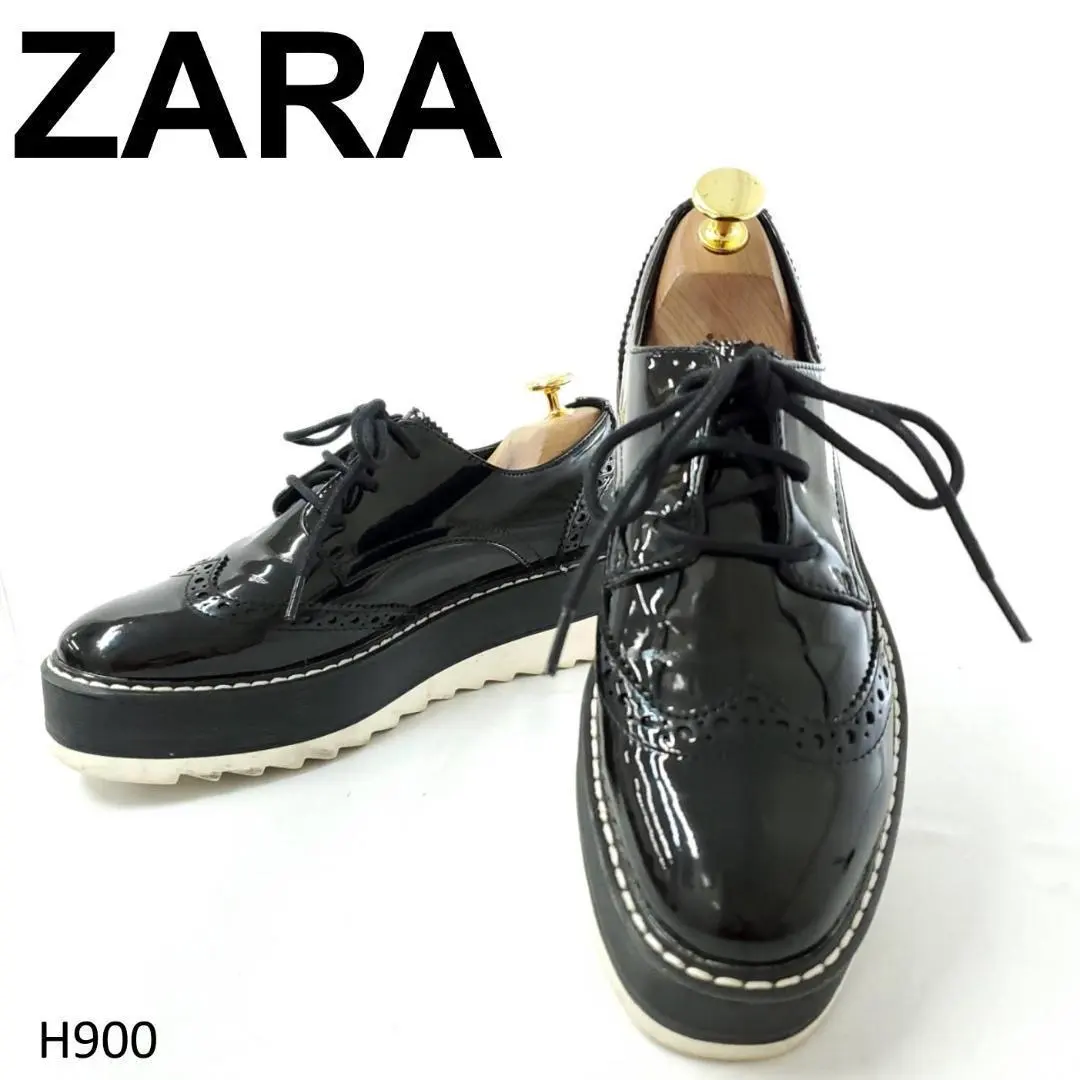 Thumbnail of Excellent Condition ✅ Zara Woman Wingtip Platform Lace-up Shoes Black 23cm