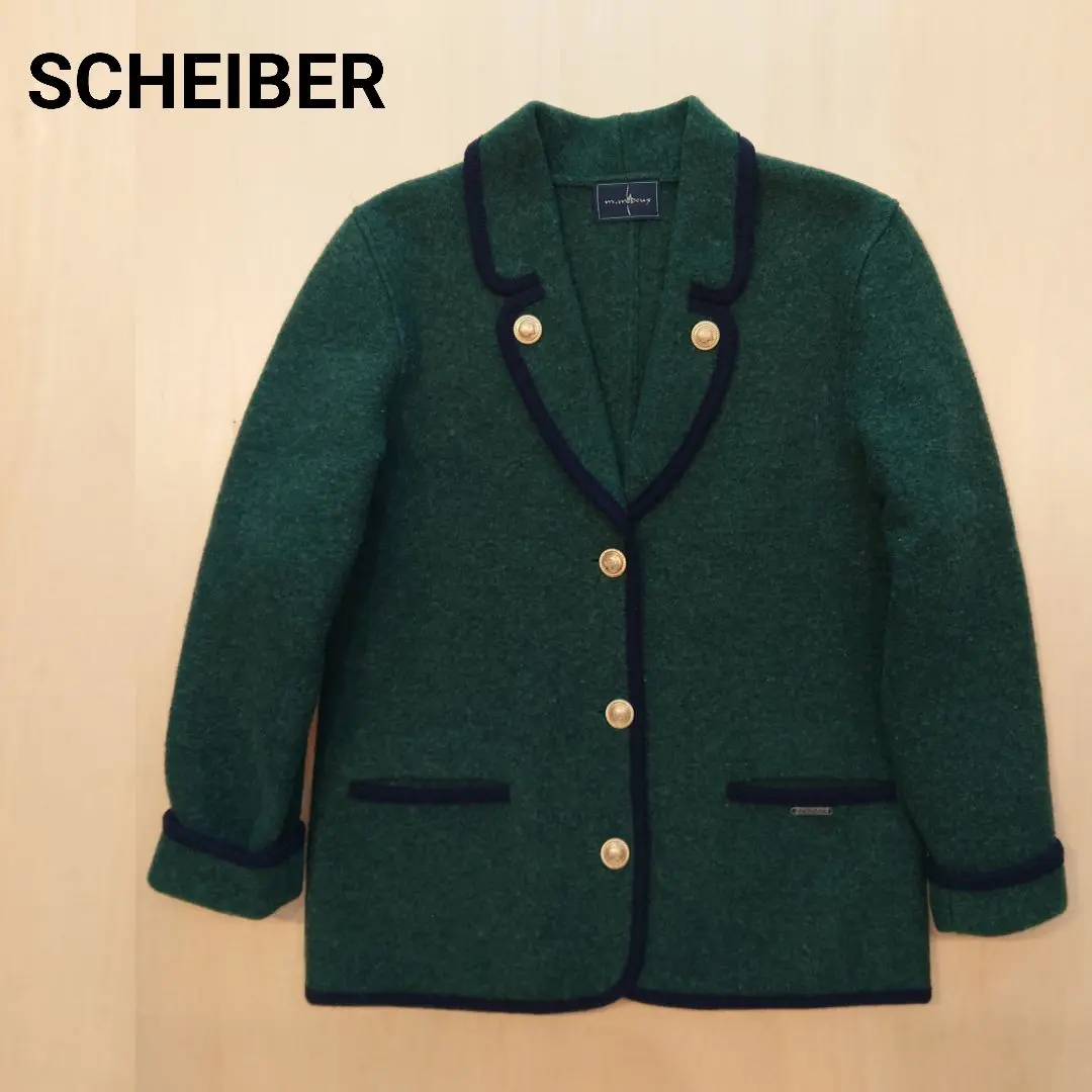 オーストリア製 SIGI SCHEIBER チロリアンジャケット グリーン オーストリア製 SIGI SCHEIBER スタンドカラー チロリアン