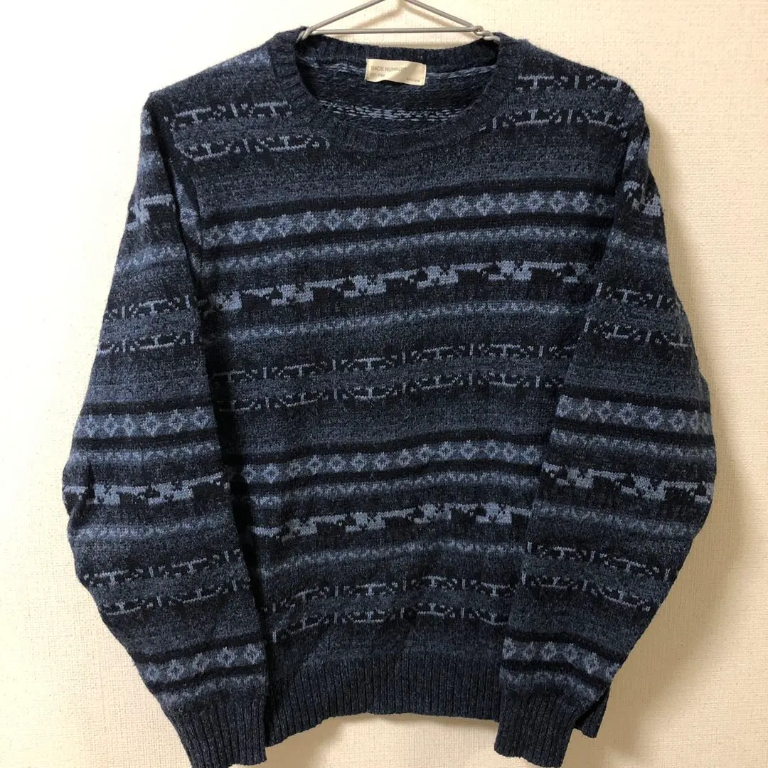 Thumbnail of BACK NUMBER Geometric Pattern Knit Sweater M