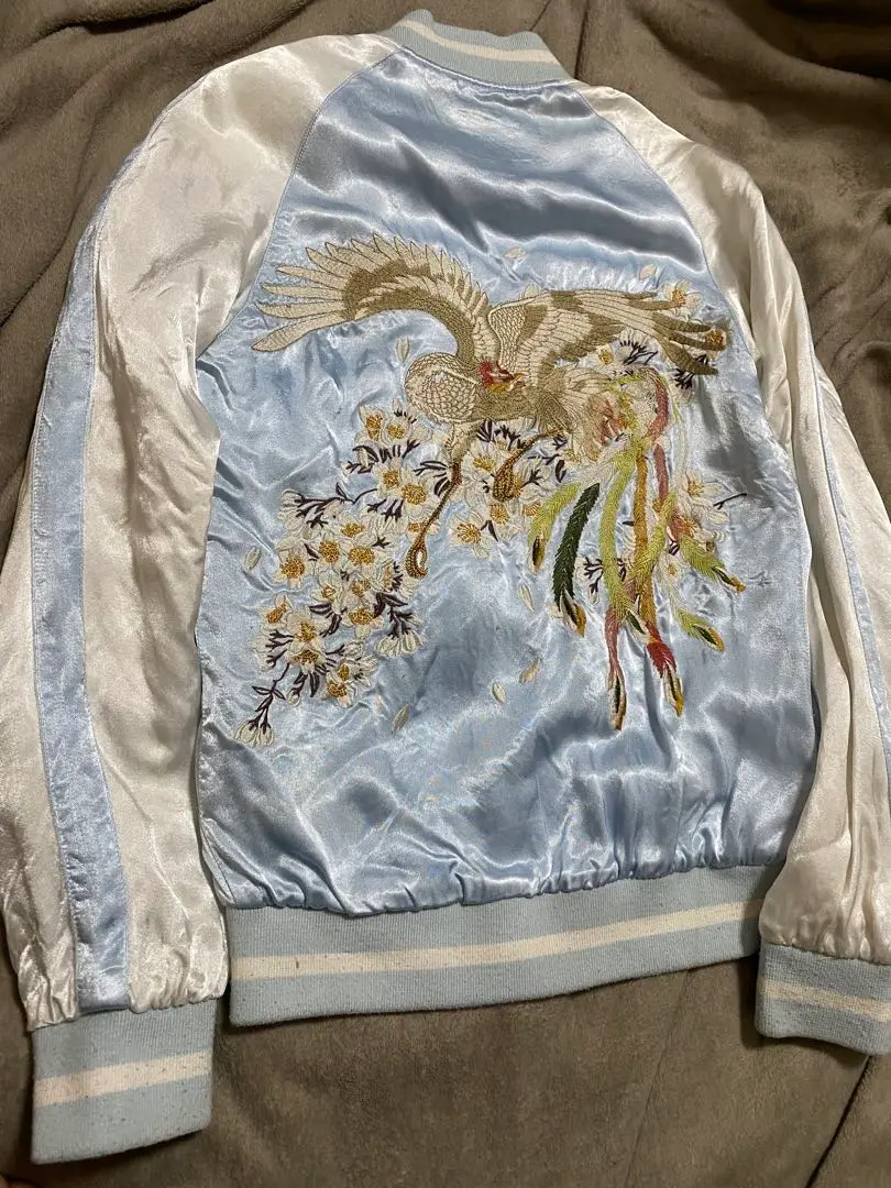 ZARA 限定版　日本　スカジャン　虎と龍　unisex サテン handmade 日本限定 スカジャン サテン unisex 虎 vintage - メルカリ