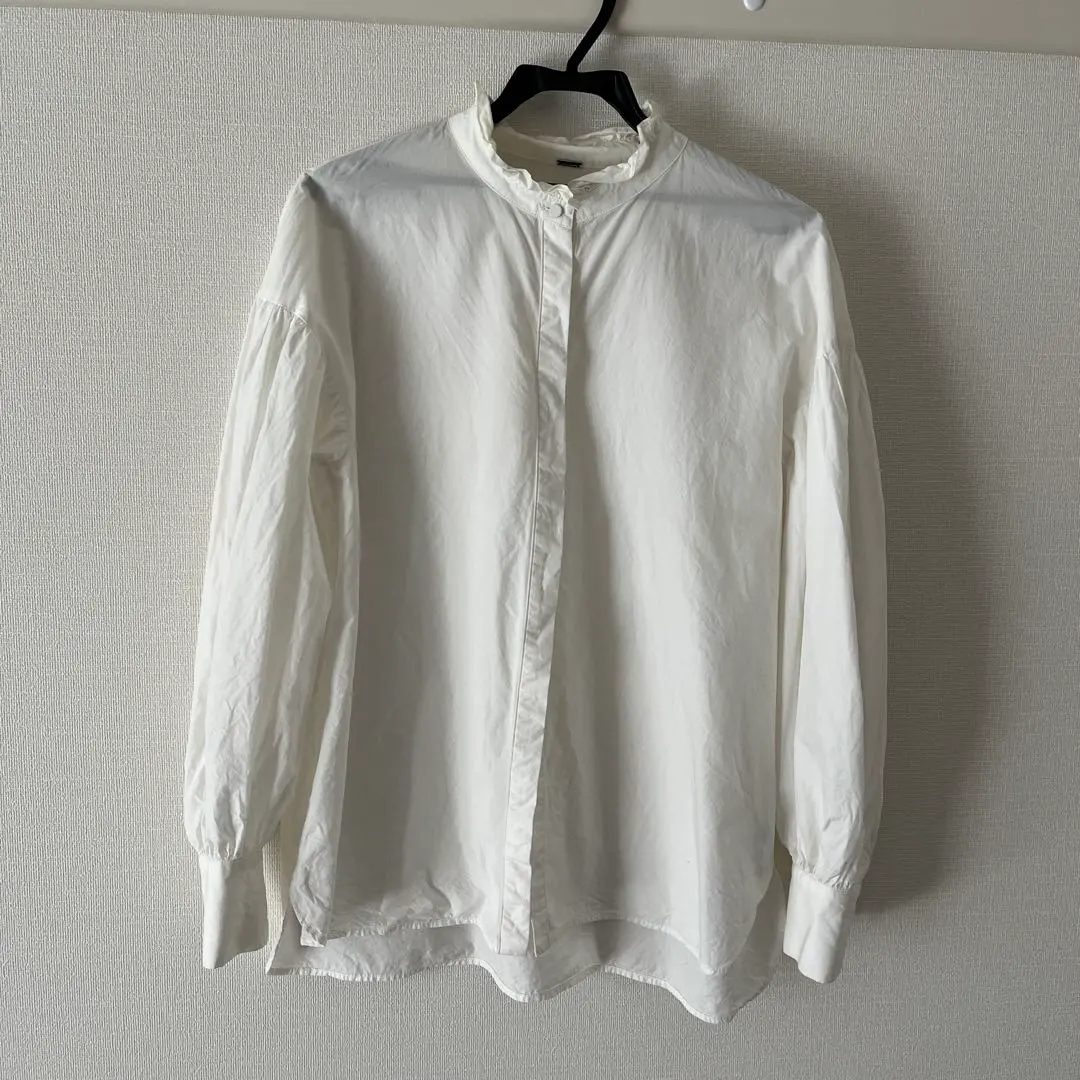 Thumbnail of Mila Owen White Frill Collar Balloon Sleeve Shirt