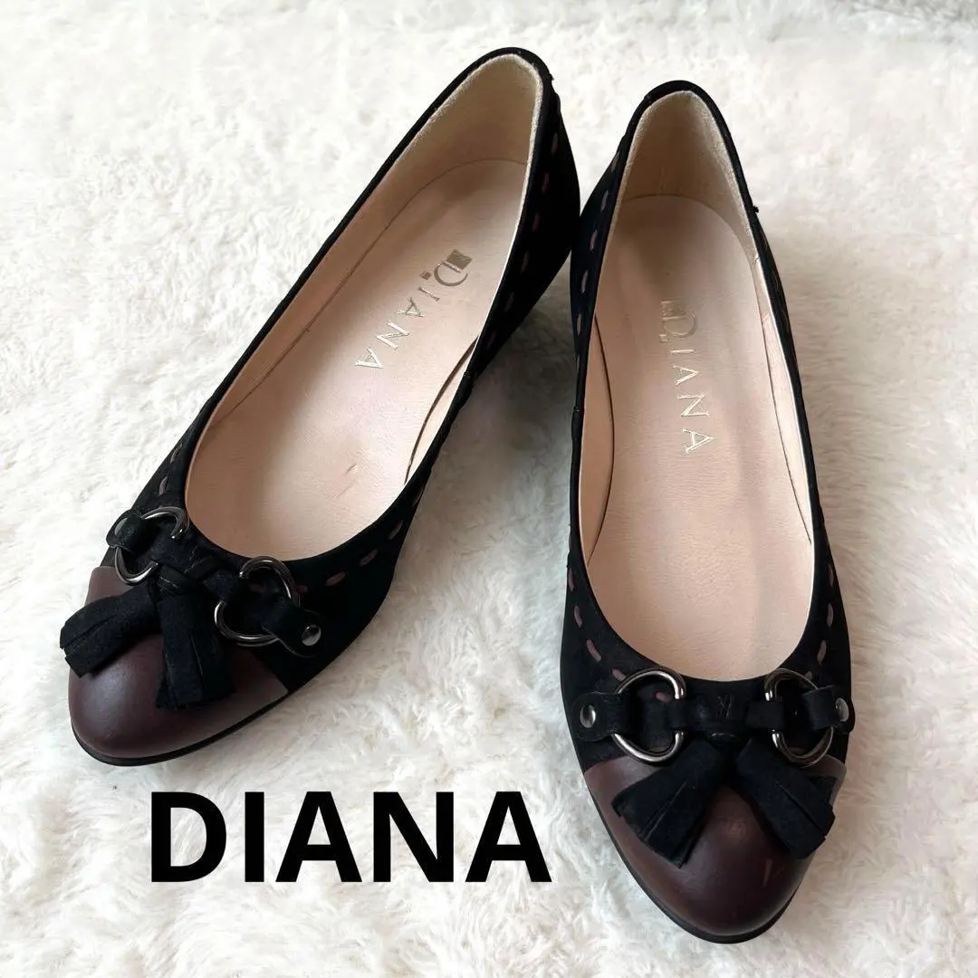 Thumbnail of [Excellent Condition] DIANA Ribbon Pumps Black x Brown 22cm