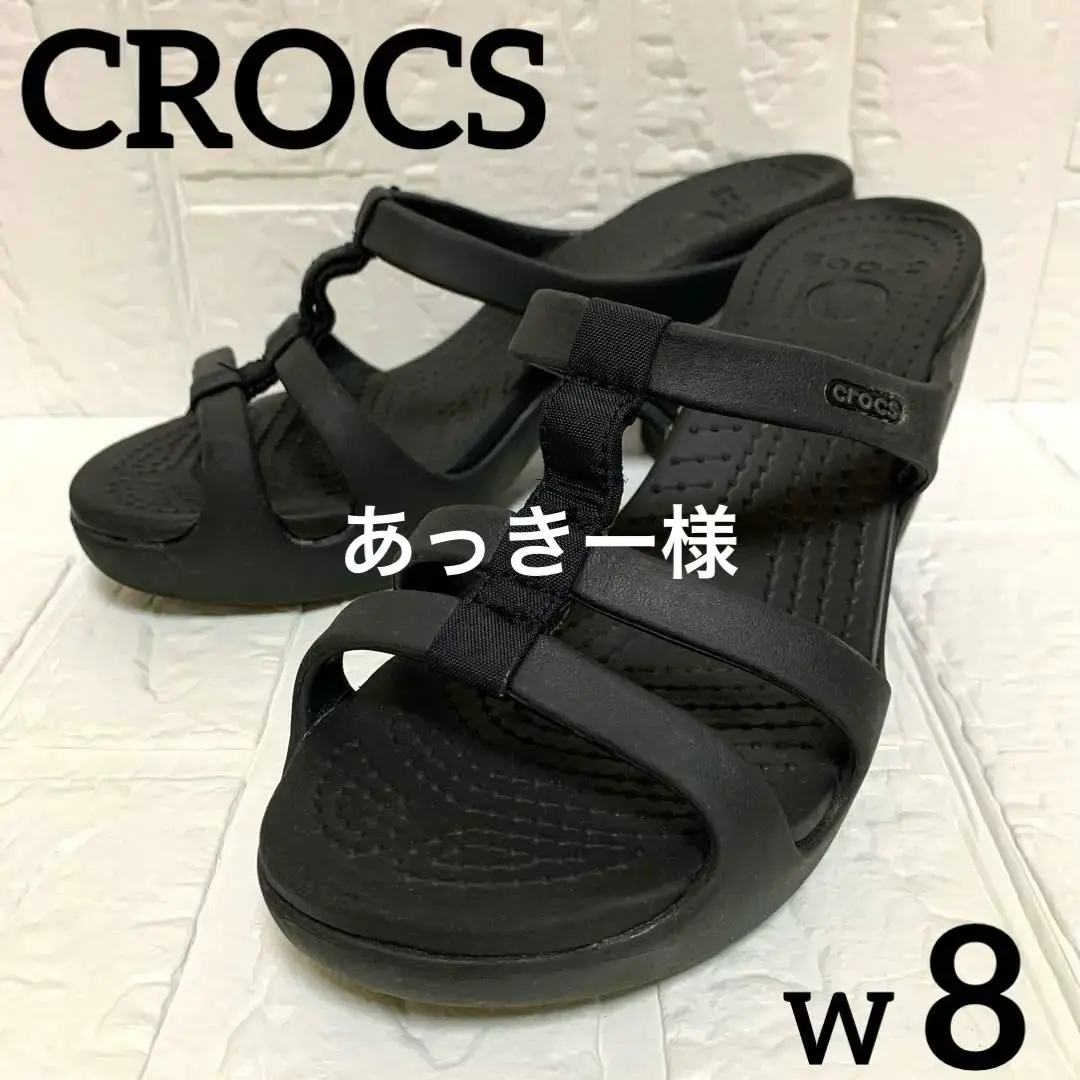希少 廃盤クロックス　サイプラス　w5 黒　ヒールサンダル crocsクロックス ヒール黒 サンダル サイプラス ブラックw5 22.5
