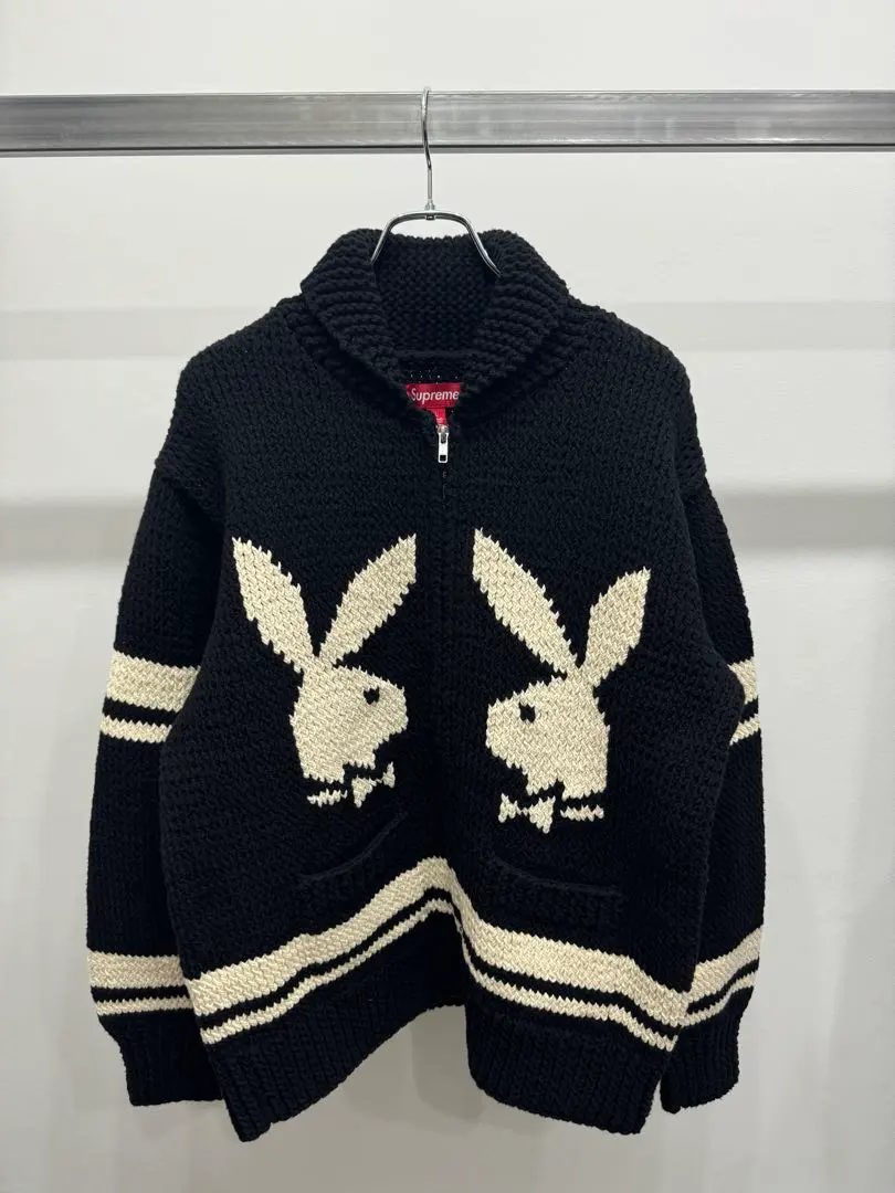 美品SUPREME x PLAYBOY SHAWL COLLAR KNIT M