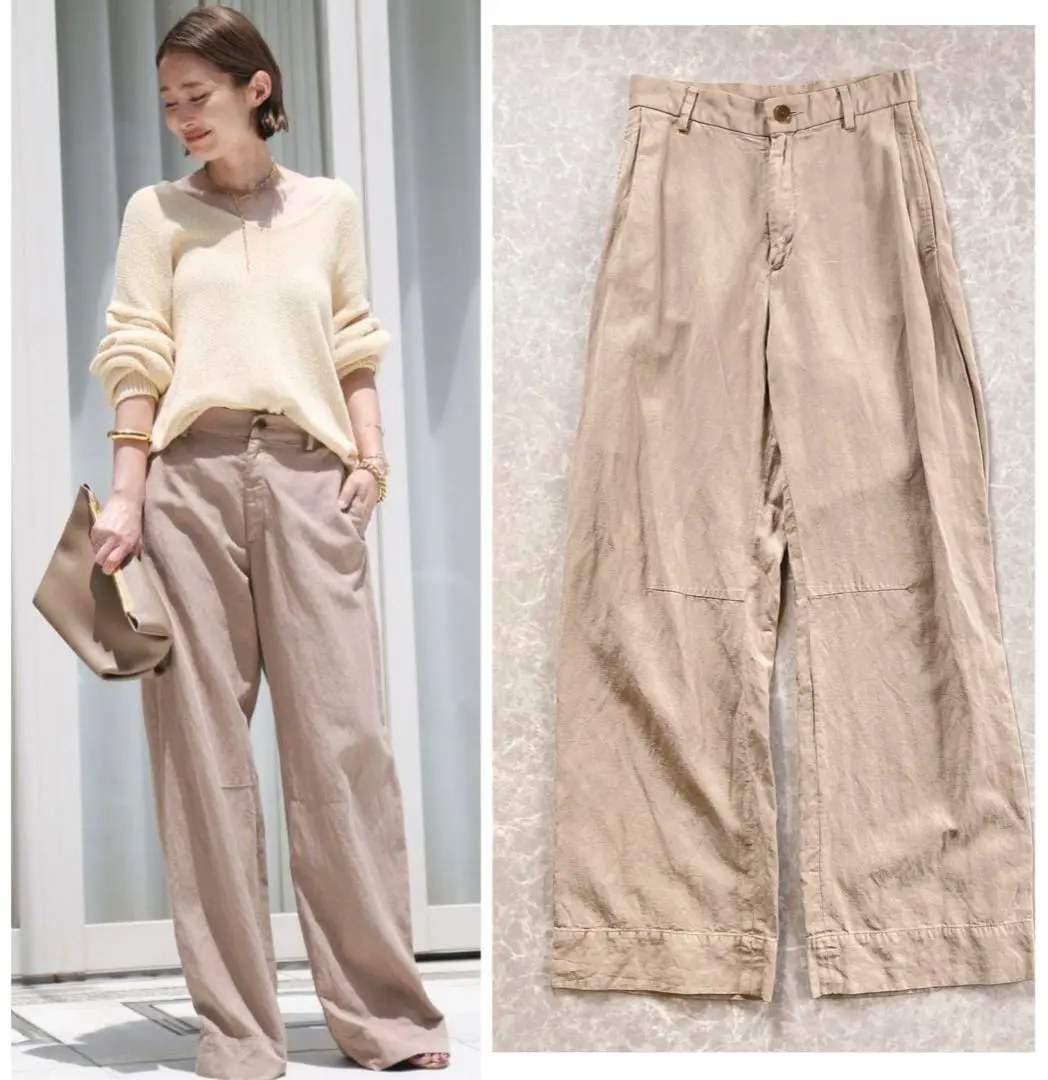 未使用、タグ付品　Deuxieme Classe タックチノワイドパンツ　34S 未使用、タグ付品 Deuxieme Classe タックチノワイドパンツ 34S