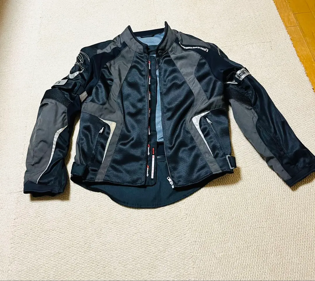 Thumbnail of seool's biker jacket, size L, with shoulder and elbow protectors, black