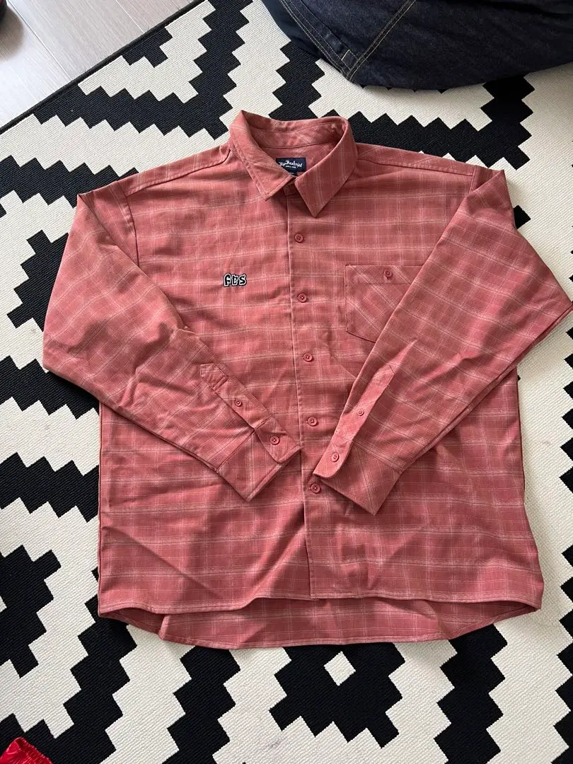 フィリップザスクリプト 長袖シャツ L チェック柄 ロゴ入 春秋冬m1682