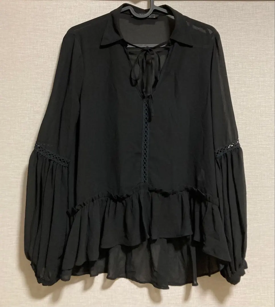 Thumbnail of NADINE Top Frill Blouse Black