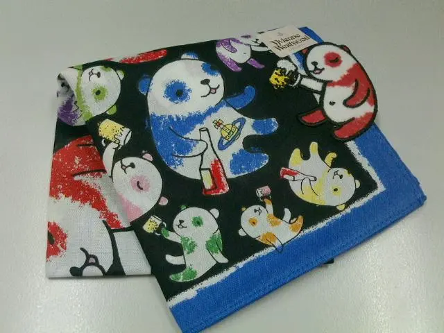 ヴィヴィアンウエストウッド　パンダ　ハンカチ　酔いどれパンダ 希少品•新品】ヴィヴィアンウエストウッド パンダ ハンカチ