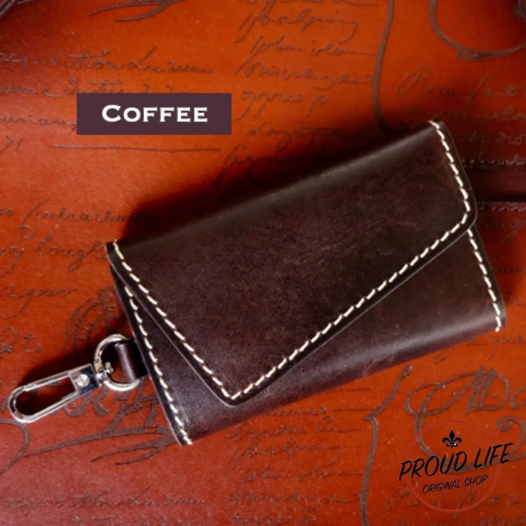 鑰匙包 男士 女士 時尚 可愛 皮革 棕色 的縮圖