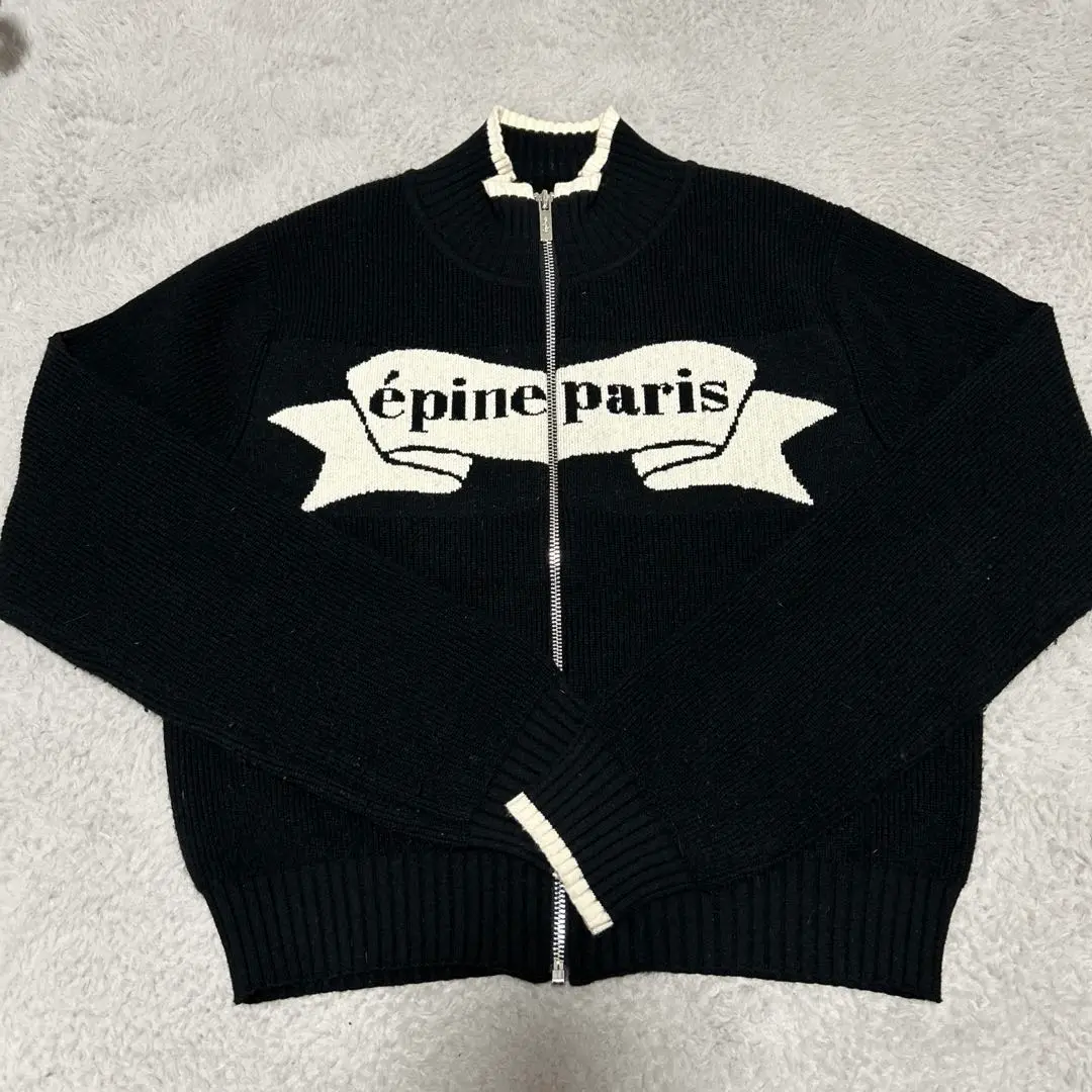 épine エピヌ paris ribbon zip knit ブラック épine paris ribbon zip knit （3color） | épine