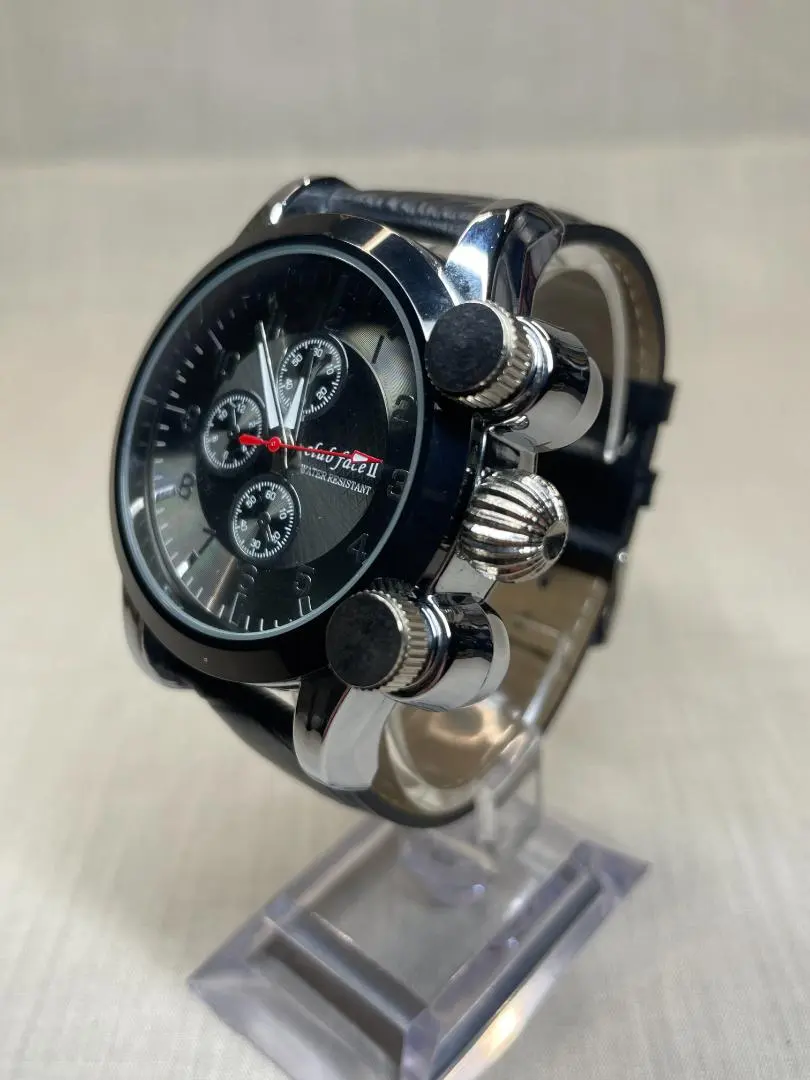 湘/clubface 腕時計/CF-9000/クラブフェイス/メンズ/クォーツ/レザーベルト(レッド)/カラフル/ドレスウォッチ/ガガミラノTYPE★4.18-314★