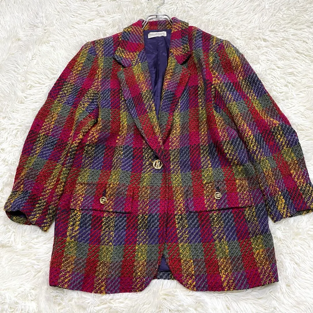 Thumbnail of Multicolor Tweed Jacket - Bold, Plus Size, Retro, Bubble Era, Christmas