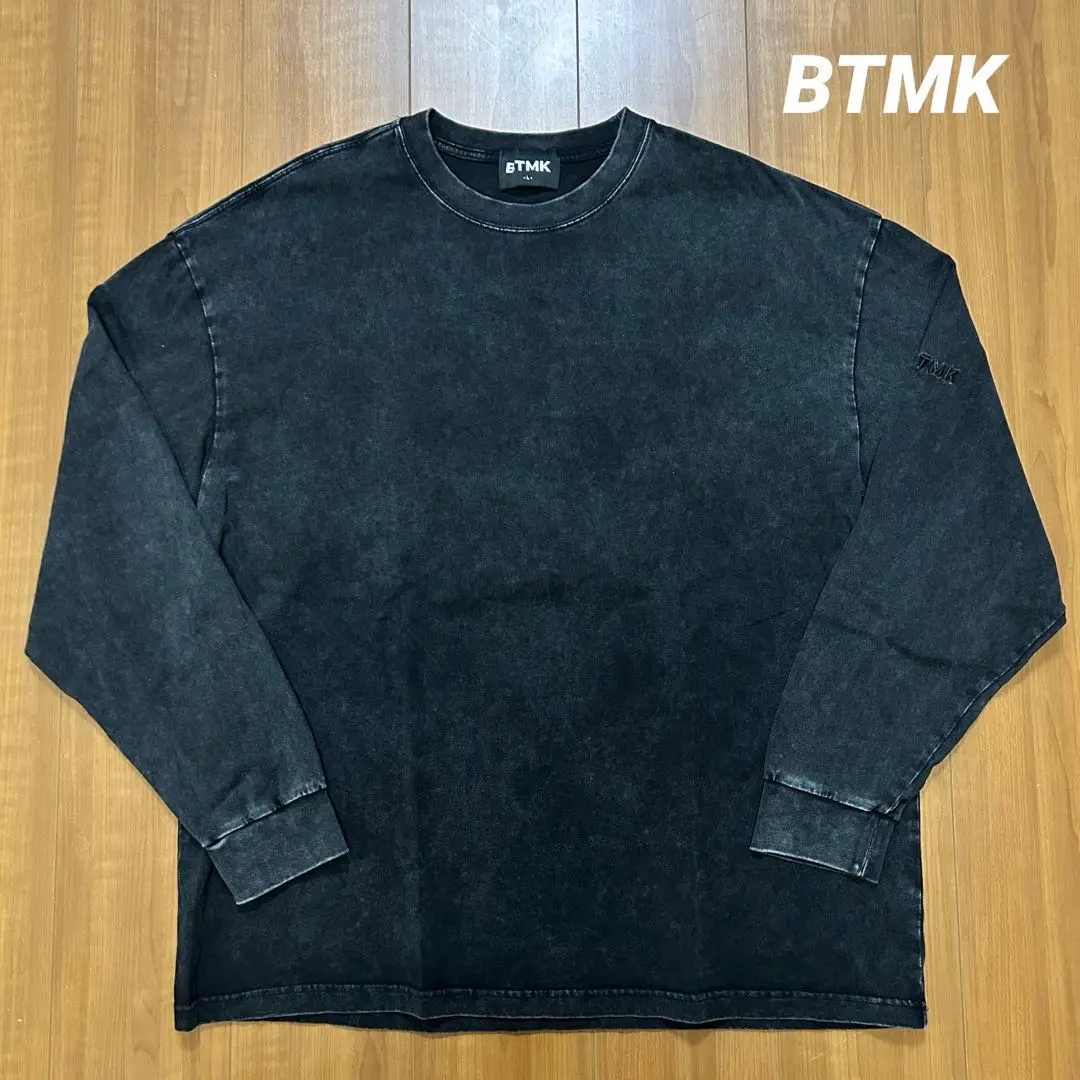 BTMK ロンT ブラック ＸＬウォッシュ加工 黒好きな人必見 最強のロンT」ウォッシュ加工の生地感＆絶妙な色