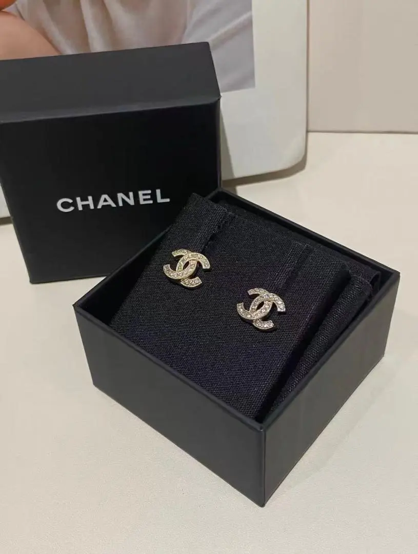 Thumbnail of CHANEL Logo Design Earrings Silver