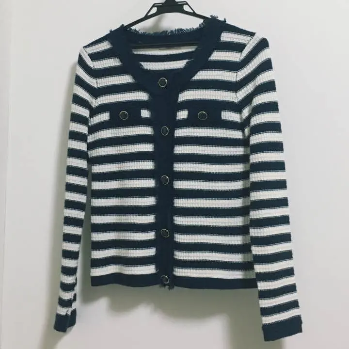 瑕疵品！Fabulous Angela 條紋針織外套 的縮圖