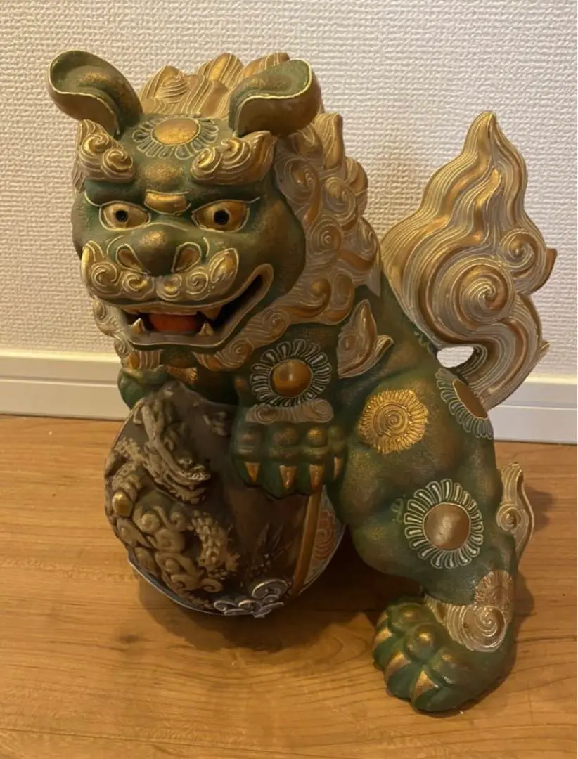 九谷焼 護宝剣獅子 唐獅子 宝獅子 八幡窯須栄義作 高さ約31cm 開運置物 2025年最新】須栄義の人気アイテム - メルカリ