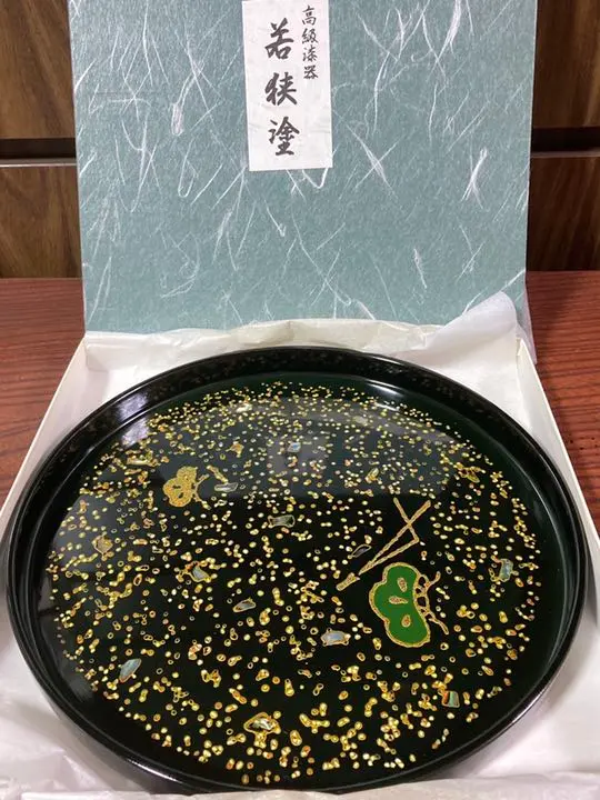 ♥未使用　若狭塗　お盆　φ３３５ｍｍ ♥未使用 若狭塗 お盆 φ335mm