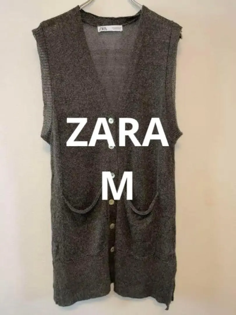 ZARA 扎拉 針織毛衣 無袖 灰色 尺寸M 女士 的縮圖