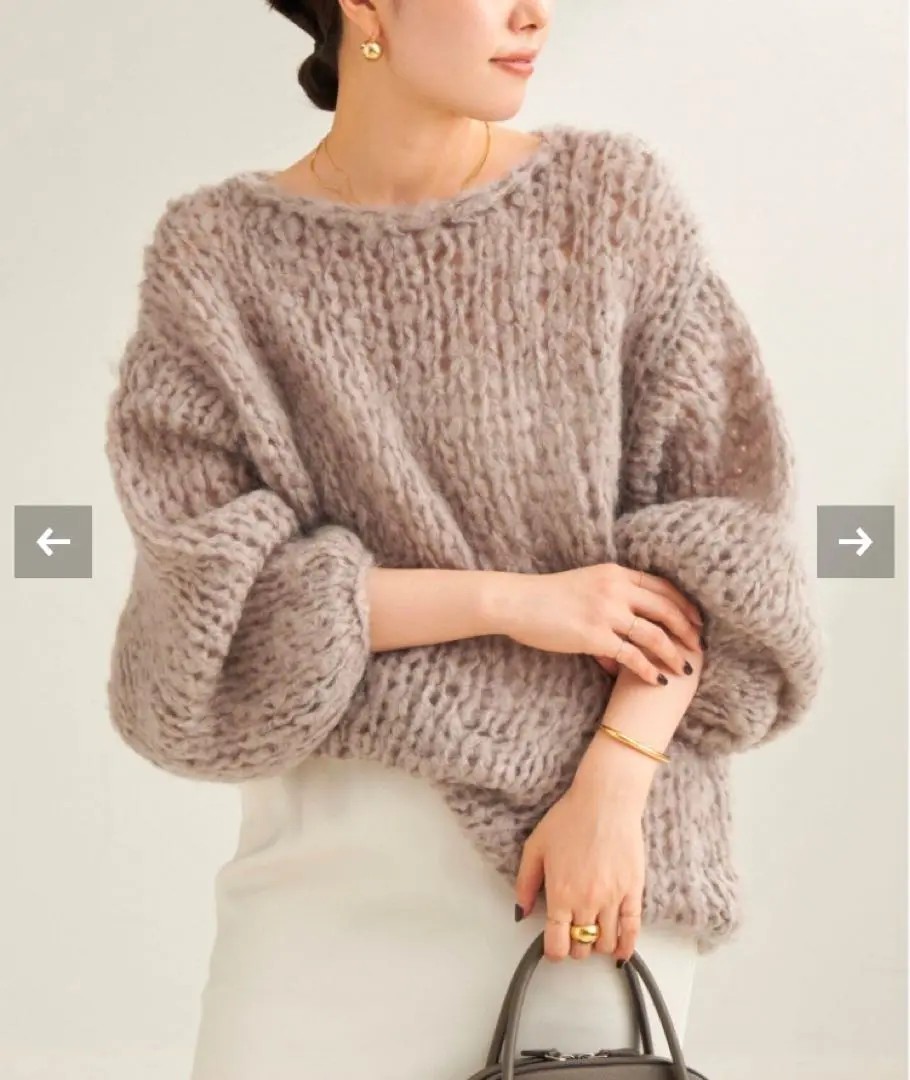 【美品】Plage HANDKNIT ジャンボタム ニット アイボリー plage（プラージュ）の「HANDKNITジャンボタム◇（ニット