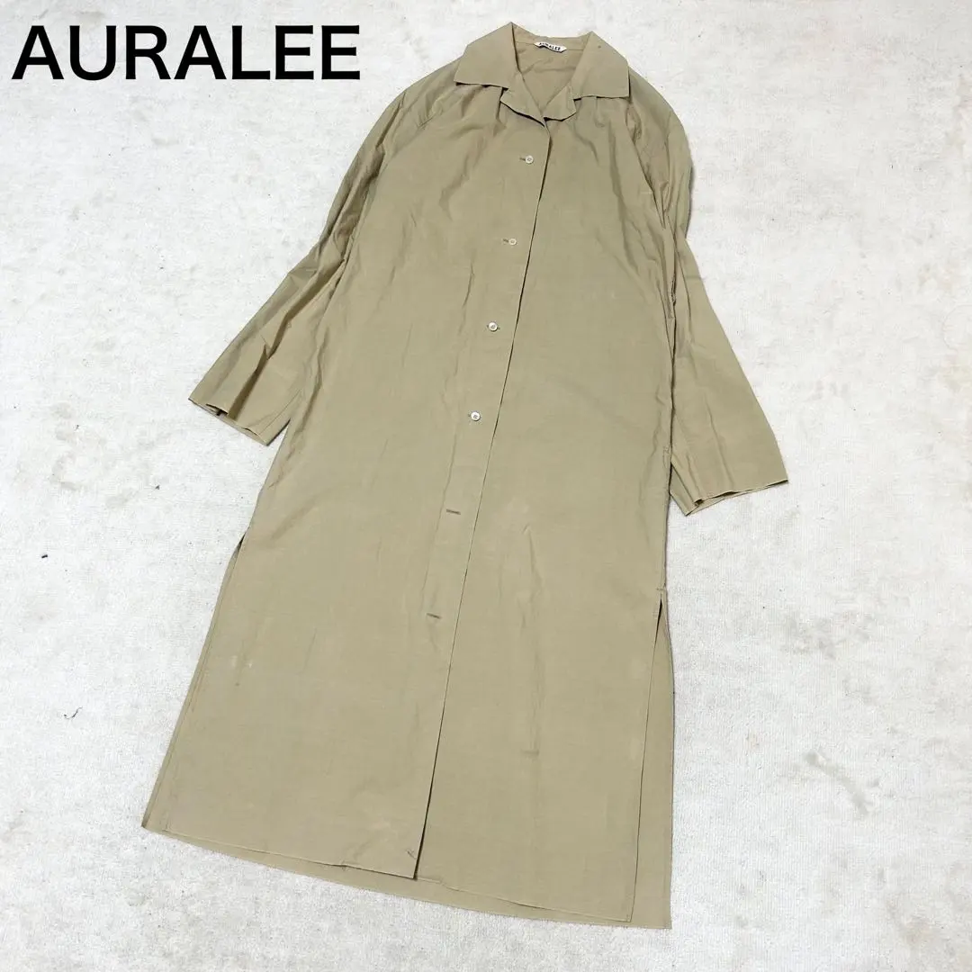 稀有 AURALEE 襯衫洋裝 長版 米色 開襟 的縮圖