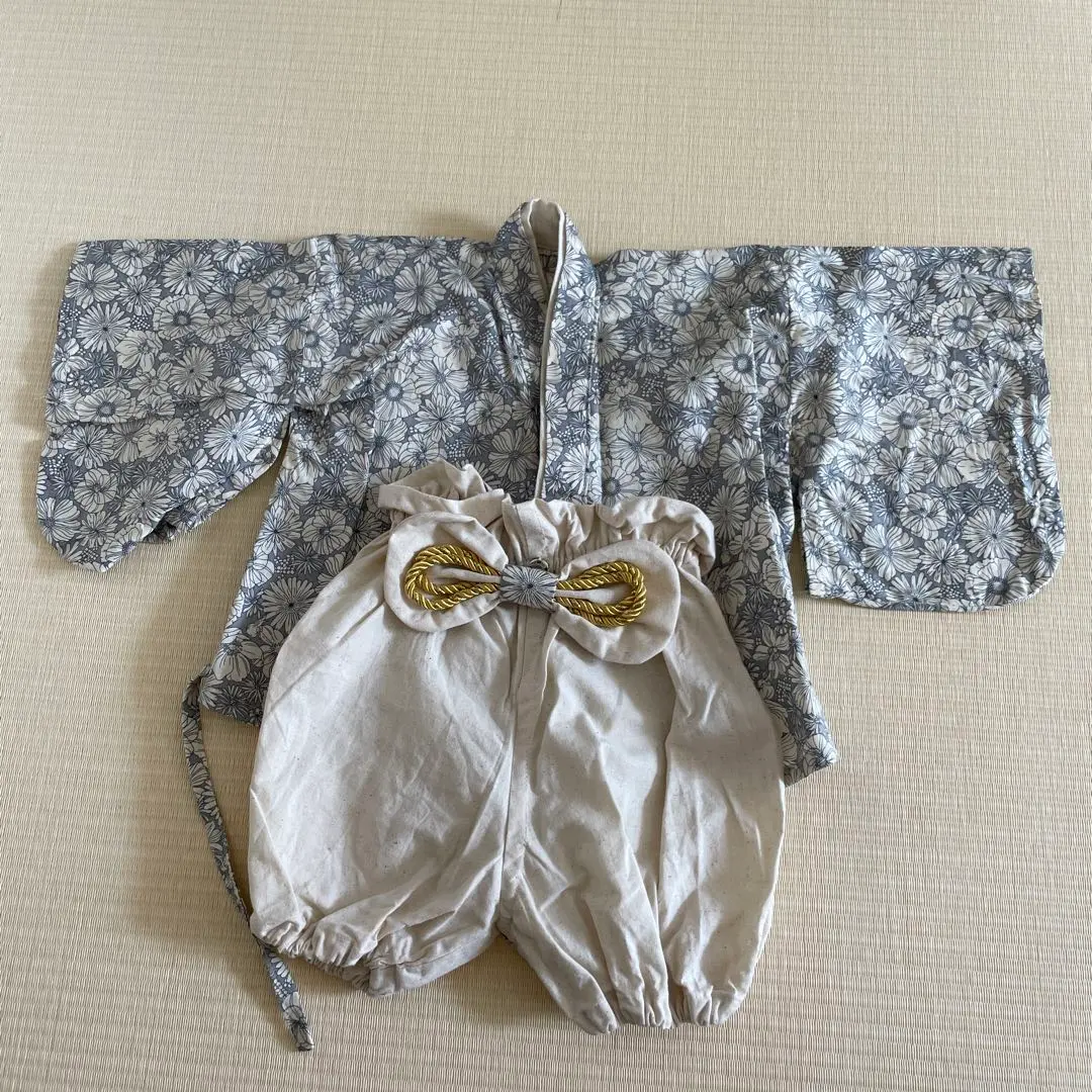 Thumbnail of Floral Kimono and Ribbon-tied Pants Set