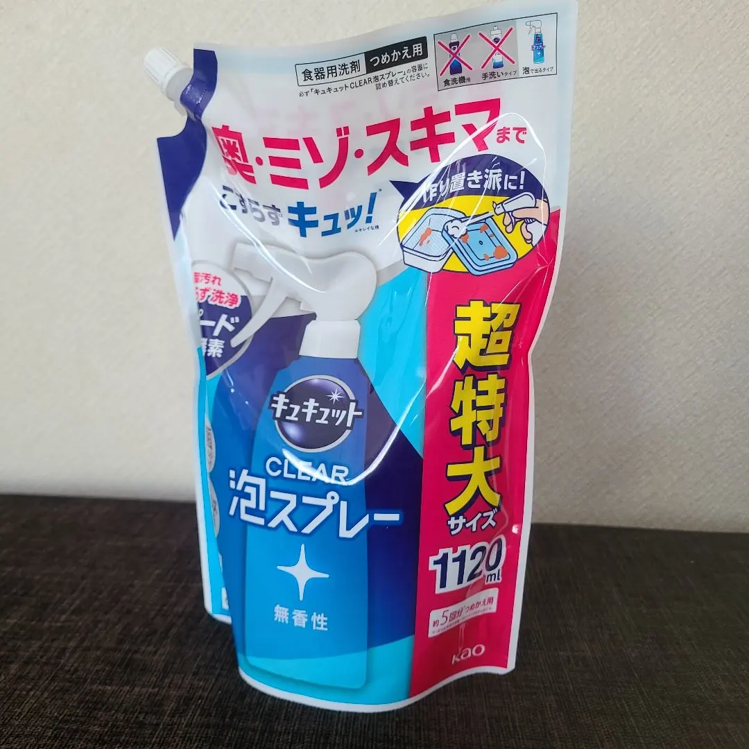 Thumbnail of Kyukitto Scent-Free CLEAR Foam Spray 1120ml Extra Large Size