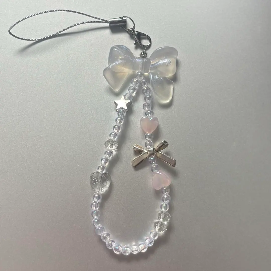 Thumbnail of 787 Korea Beaded Keychain Beaded Strap Balletcore Pink Camera