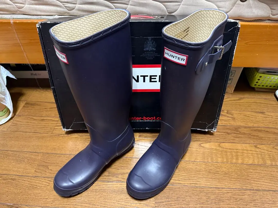 【美品】HUNTER レインブーツ W23499 ブラックUK5 HUNTER ハンター レインブーツ レディース オリジナル トール