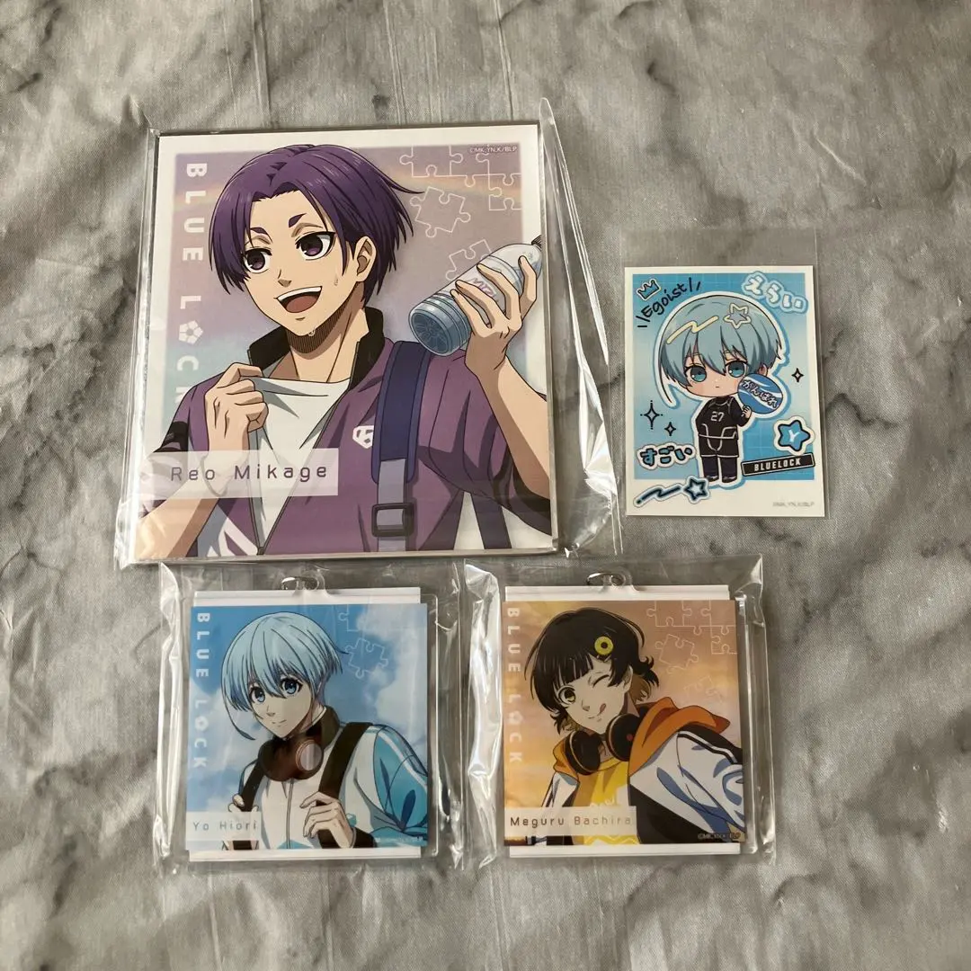 Thumbnail of Blue Lock Reo, Hiori, Bachira Nostalgia Shikishi (art panel) and Acrylic Keyholder Set
