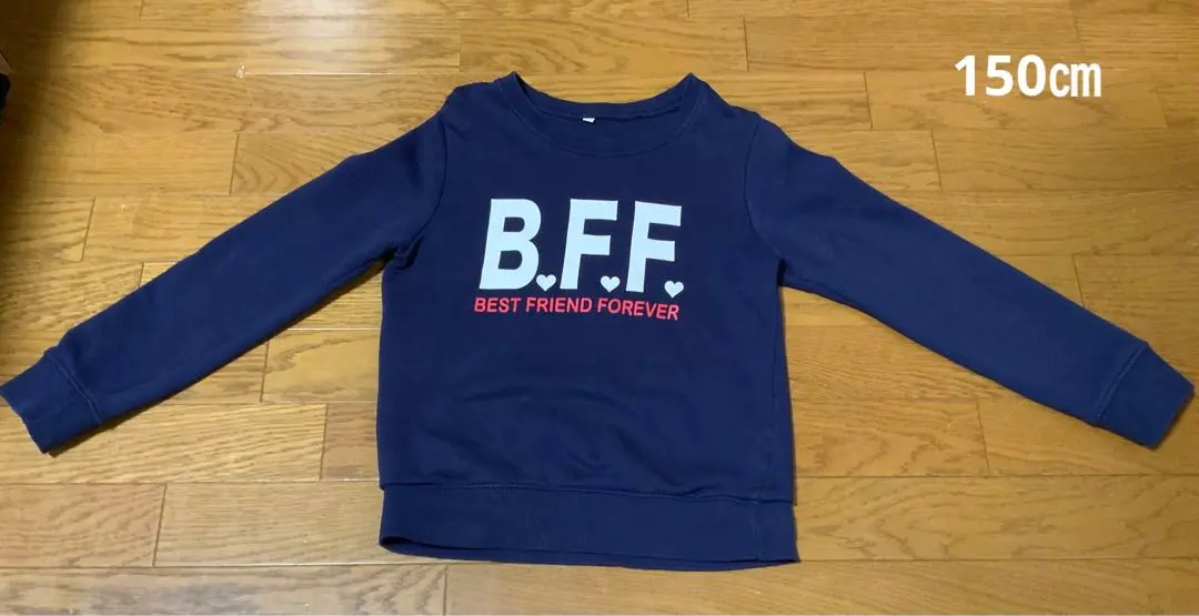 Thumbnail of 150cm, girls', 100% cotton sweatshirt, navy blue