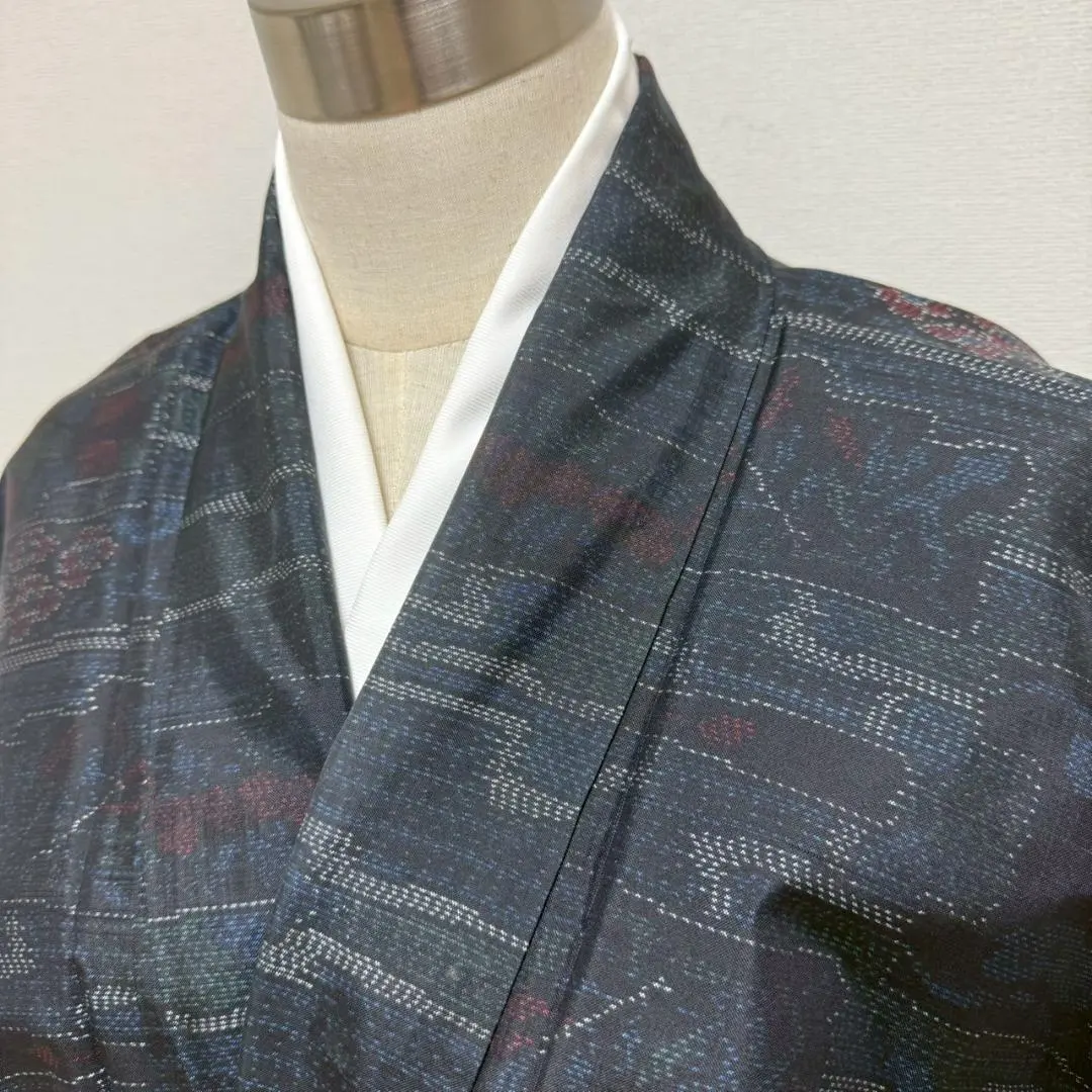 Thumbnail of KN5294 Oshima Tsumugi Silk Kimono, Height 159cm, Silk